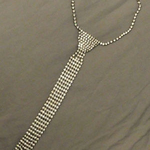 Vintage Rhinestone Tie Necklace